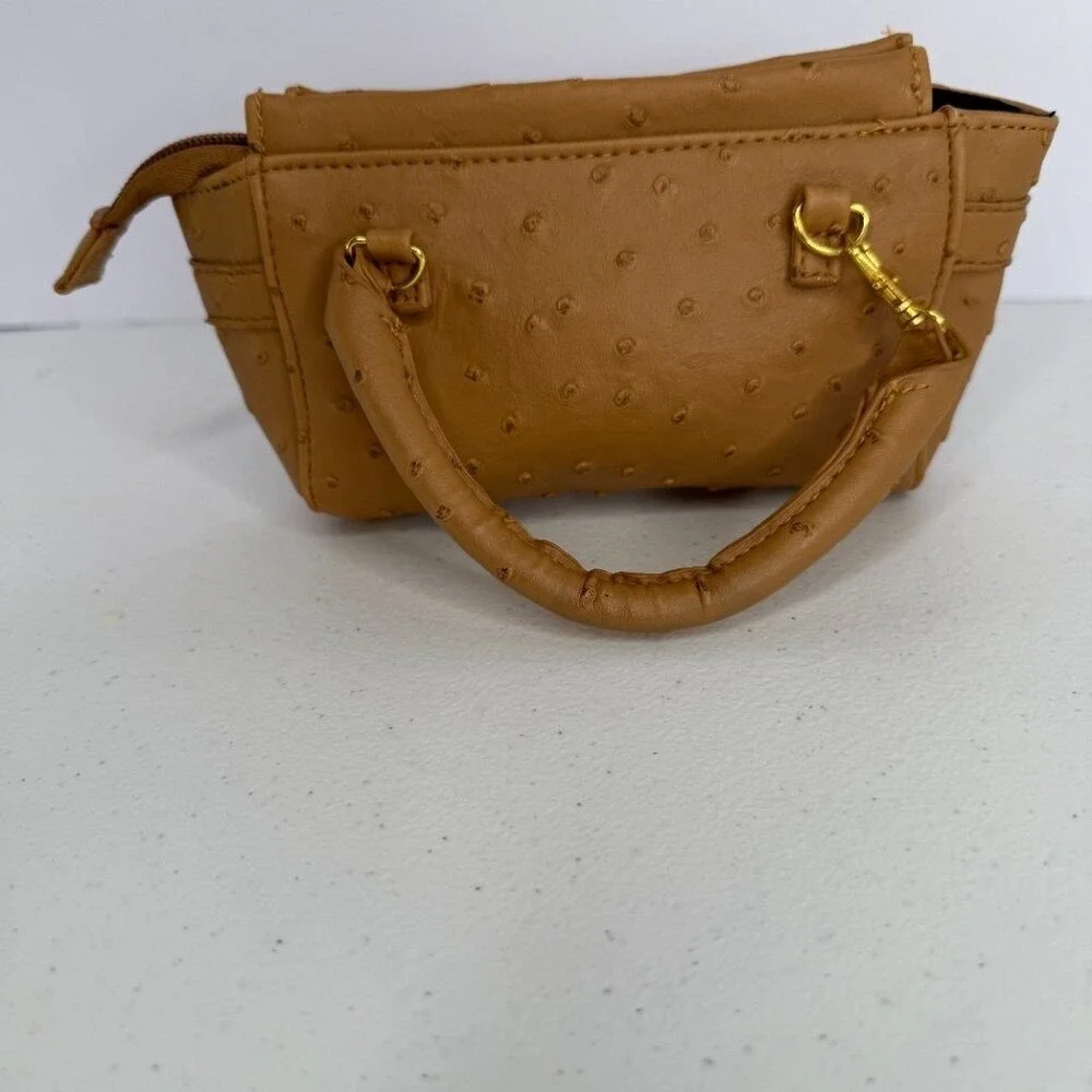 Lori‎ Greiner Tan Mini Satchel Purse with Gold Accents